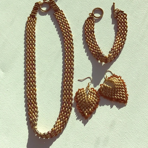 Gold Necklace. Bracelet, Earrings SALE!!! - Picture 1 of 5